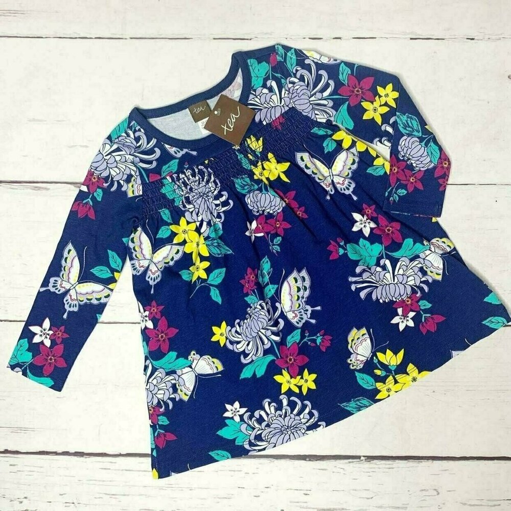 NEW! Tea Collection Blue Blossoms Dress 9-12m